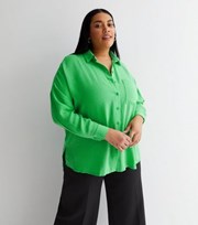 New Look Curves Green Oversized Shirt